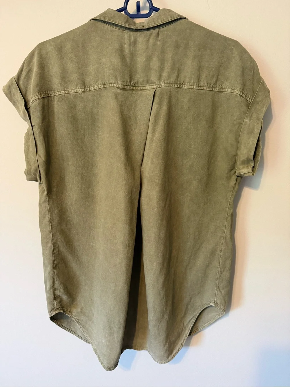 cloth & stone Olive Green Short Sleeve Button-Down Shirt